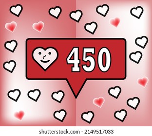 450 likes. Banner for social networks and thanks to followers with hearts