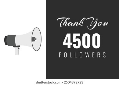 4500 OR 4.5k followers celebration. Thank you 4500   followers congratulation template banner. banner for social 4.5k friends and followers. celebrate subscribers and followers.
