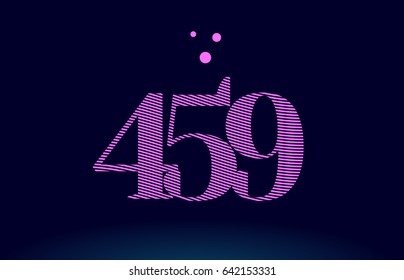 459 number digit logo pink line stripes magenta purple blue font creative text dots company vector icon design