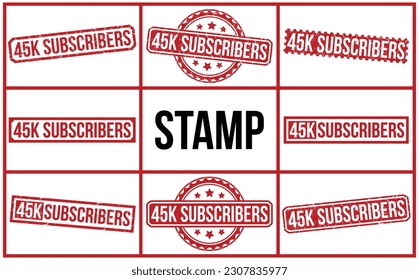 45.000 suscriptores sellos de goma roja.