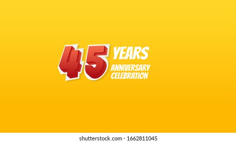 45th anniversary background with illustrations of red numbers and writing on the side.