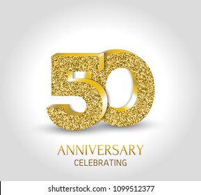 45th anniversary card template with 3d gold colored elements. svg