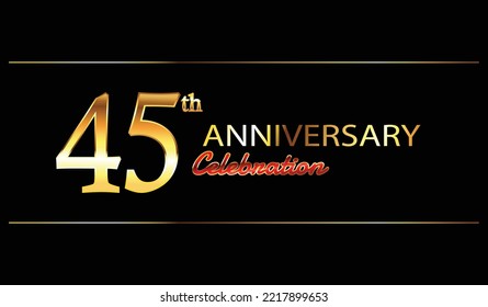 45th anniversary celebration. 45 year anniversary celebration. Golden anniversay celebration Background. Banner anniversary celebration	