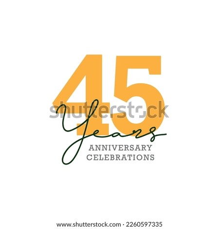 45th anniversary celebration logo design. Vector Eps10
