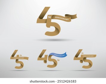 45th anniversary celebration logotype with alternative number and ribbon design