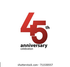 45th anniversary celebration logotype. anniversary logo simple isolated on white background, vector design for celebration, invitation card, and greeting card