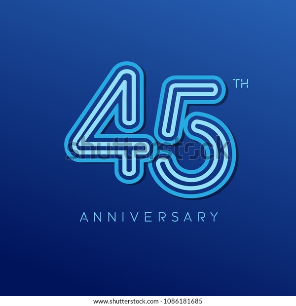 45th Anniversary Celebration Logotype Anniversary Logo Stock Vector