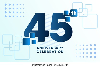 45th Anniversary celebration logotype. Anniversary celebration template design, Vector illustrations.