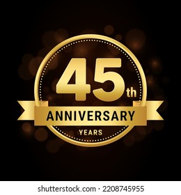 45th Anniversary Anniversary Celebration Template Design Stock Vector ...