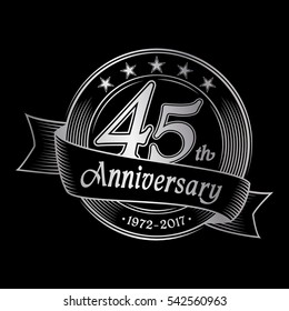 45th anniversary design template. Vector and illustration.