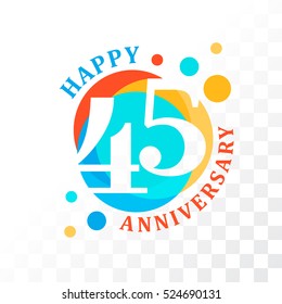 45th Anniversary emblem. Vector  template for birthday and jubilee
