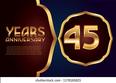 45th Anniversary gold numbers. background for anniversary