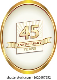 45th anniversary logo background vector design for celebration