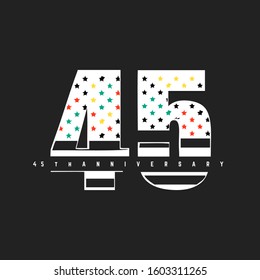 45th Anniversary logo design template