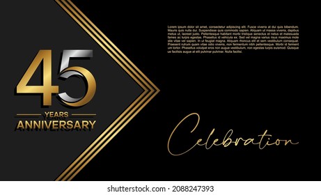 45th anniversary logo. Golden anniversary celebration logo design for booklet, leaflet, magazine, brochure poster, web, invitation or greeting card. vector illustrations.