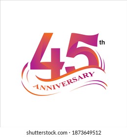 45th anniversary logo vector design