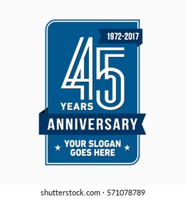 45th anniversary logo. Vector and illustration.