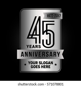 45th anniversary logo. Vector and illustration. 