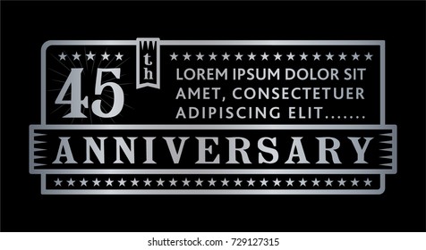 45th anniversary logo. Vector and illustration.