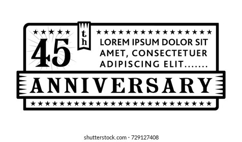 45th anniversary logo. Vector and illustration.