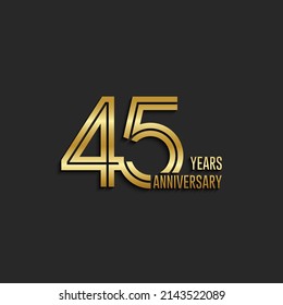 45th anniversary logotype. Anniversary celebration template design for booklet, leaflet, magazine, brochure poster, banner, web, invitation or greeting card. Vector illustrations.