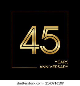 45th anniversary logotype. Anniversary celebration template design for booklet, leaflet, magazine, brochure poster, banner, web, invitation or greeting card. Vector illustrations.