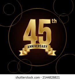 45th Anniversary logotype. Anniversary celebration template design for booklet, leaflet, magazine, brochure poster, banner, web, invitation or greeting card. Vector illustrations.