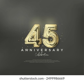 45th anniversary number, to celebrate a birthday with a luxurious and elegant design. Premium vector background for greeting and celebration.