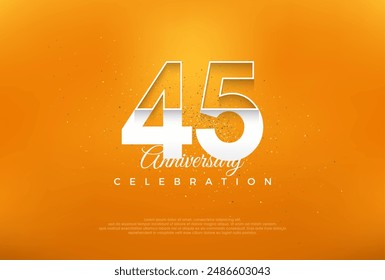 45th anniversary number with modern thin white numerals. premium vector design. Premium vector for poster, banner, celebration greeting.