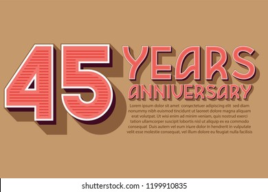 45th Anniversary numbers. background for anniversary