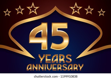 45th Anniversary numbers. background for anniversary