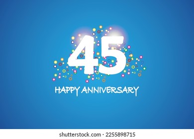 45th anniversary on blue background