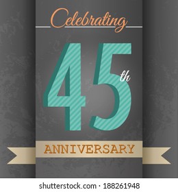 45th Anniversary poster / template design in retro style - Vector Background