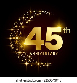 45th Anniversary Template Design Concept for Birthday Celebration Event. Logo Vector Template