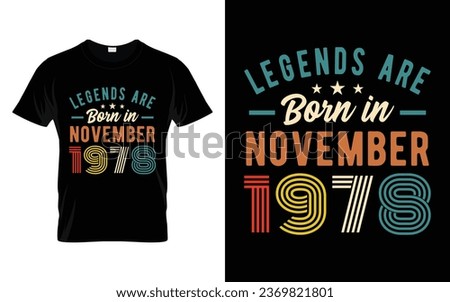 45th Birthday Gift Legends are born in December Happy Birthday 45 Years Old Funny Celebration Birthday Party Gift Idea Vector T-Shirt Design