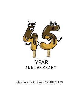 45th year anniversary celebration vector template design illustration