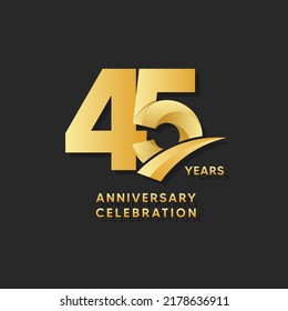 Plantilla de diseño para el 45º aniversario. ilustración de plantilla de vector