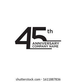 45th year anniversary icon logo design vector template