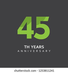 45th Year Anniversary Vector Template Design Illustration.