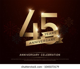 55th Years Anniversary Celebration Gold Number Stock Vector (Royalty ...