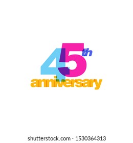 45th Years Anniversary Celebration Icon Vector Logo Design Template