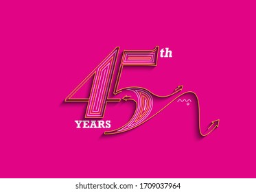 45th Years Anniversary Celebration Vector Design.