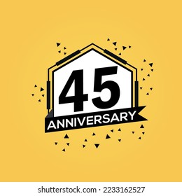 45th years anniversary logo, vector design birthday celebration with geometric isolated design.