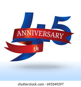 45th years anniversary symbol vector