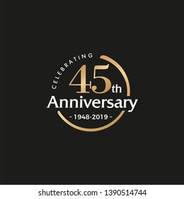 45TH/forty-five/45 Years Anniversary Logo Vector Template Design Illustration