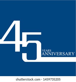 45Year Anniversary Vector Template Design Illustration