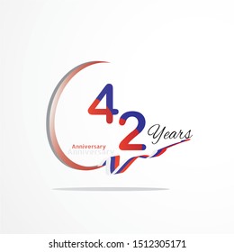 46, 42 Year Anniversary celebration Vector Template Design Illustration
