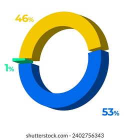 46 53 1 3d ejemplo gráfico circular de donut eps vector 