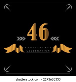 46 Anniversary celebration 3D vector template design illustration