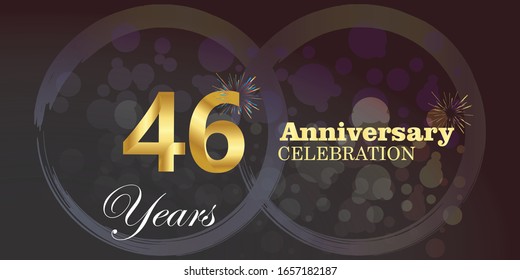 46 anniversary logo vector template. Design for banner, greeting cards or print